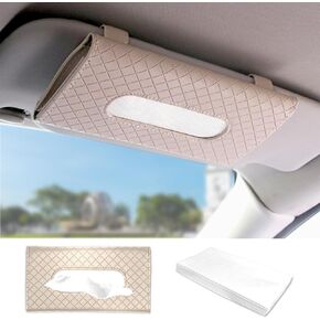 Car Visor Tissue Holder, Sun Visor Napkin Holder Backseat Tissue Case, Premium Car Tissue Box for car, Car Tissue Holder(Beige) in Saudi Arabia