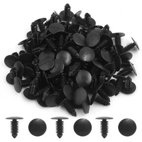 MANSHU 200 Pcs Black Plastic Push Clip Fasteners, 7mm Hole Size, Universal Automotive Body Clips in Saudi Arabia