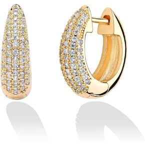 BEMOLY Women Gold Huggie Hoop Earrings 14K Gold Plated Dainty Small Hoop Cute Earring Spike Arrow Evil Eye Round Circle Star Twist Stud Cubic Zirconia Personalized Handmade Hypoallergenic Jewelry Gift in Saudi Arabia