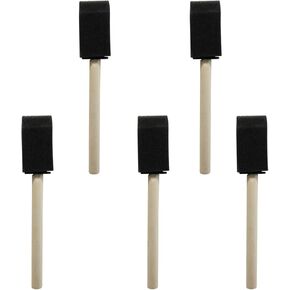 4 Pack 4 Sizes Paint Brushes, Black Sponge Paint Brush with Wooden Handle for Smooth Painting, Staining, Varnishing, DIY Crafts on Wood, Metal & Furniture in Saudi Arabia