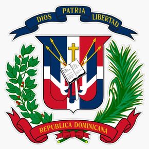 مغناطيس جمهورية الدومينيكان معطف الأسلحة المغناطيس الفينيل ملصق لاصق لامع ورائع 5" in Kuwait