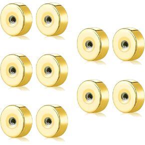 STJARNA 10Pcs Screw on Earring Backs Stainless Steel Round Flat Backs for 20G(0.8mm) Post Gold ES03GR in Saudi Arabia