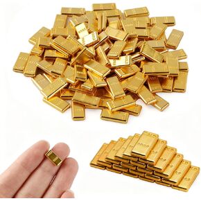 Hanycon 120Pcs Miniature Gold Bar Ornaments Mini Gold Bars Mini Golden Brick for Home House Grocery Photography Party in Kuwait