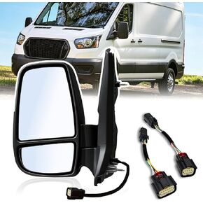 Passenger Side Mirror Replacement Fit for 2015-2025 Ford Transit 150 250 350 350 HD Accessories, Right Side Mirror Assembly Power Glass Towing Without Signal Light Non Heated,Black(Short Arm) in Saudi Arabia