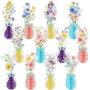 Tarklanda 12 Pcs Wildflower Honeycomb Centerpiece Baby Shower Table Toppers 3D Spring Floral Party Table Centerpieces Decoration for Tea Time Bridal Shower Birthday Wedding Supplies in Saudi Arabia