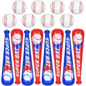 Fovths 8 Sets Inflatable Baseball Bats and Baseballs Set 22 Inch Inflate Baseballs with Mini Foam Sports Stress Ball for Sports Theme Birthday Party Favors in Saudi Arabia