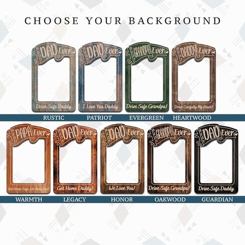 Personalized Car Visor Photo Frame Gift for Dad Grandpa Papa – Best Ever Drive Safe Daddy Clip – Custom Picture Holder for Rearview Sun Visor or Fridge Magnet – Father's Day or Birthday Gift in Saudi Arabia