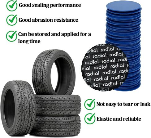 15PCS Car Tire Repair Patch, 32mm 43mm 58mm Rubber Round Vehicle Tyre Puncture Repair Plug Patch, Self Adhesive Auto Repairing Tool Accessories, Universal for SUV Truck Motorcycle in Kuwait