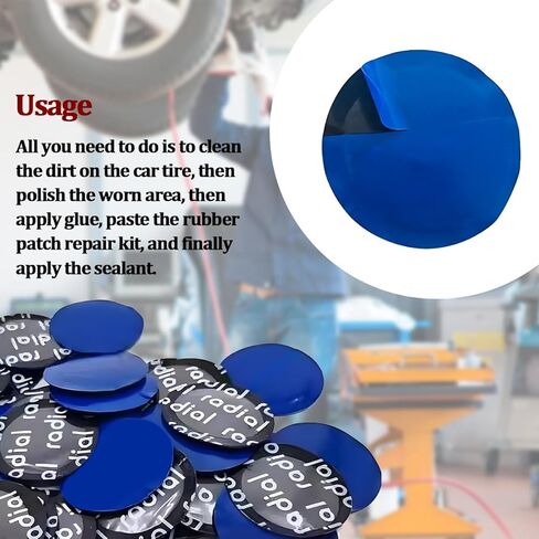 15PCS Car Tire Repair Patch, 32mm 43mm 58mm Rubber Round Vehicle Tyre Puncture Repair Plug Patch, Self Adhesive Auto Repairing Tool Accessories, Universal for SUV Truck Motorcycle in Kuwait