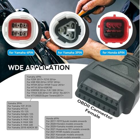 3 Pin 4 Pin 6 Pin OBD2 3 in 1 Motorbike Diagnostic Adapter Motorrad OBD Cable Compatible for Yamaha Honda Motorcycle Euro5 Guzzi Kawasaki in Saudi Arabia