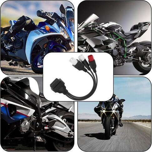 3 Pin 4 Pin 6 Pin OBD2 3 in 1 Motorbike Diagnostic Adapter Motorrad OBD Cable Compatible for Yamaha Honda Motorcycle Euro5 Guzzi Kawasaki in Saudi Arabia
