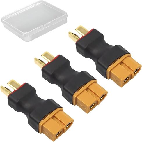 Female XT60 to Male Deans-T Plug Adapter Connector 3 pcs for RC Car FPV Drone Lipo NiMH Battery Charger ESC No Wires Connector in Saudi Arabia