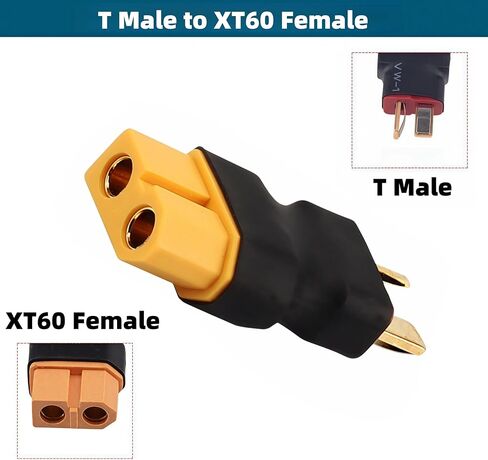 Female XT60 to Male Deans-T Plug Adapter Connector 3 pcs for RC Car FPV Drone Lipo NiMH Battery Charger ESC No Wires Connector in Saudi Arabia