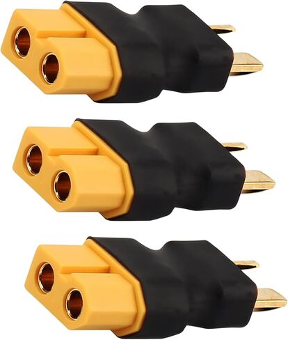 Female XT60 to Male Deans-T Plug Adapter Connector 3 pcs for RC Car FPV Drone Lipo NiMH Battery Charger ESC No Wires Connector in Saudi Arabia