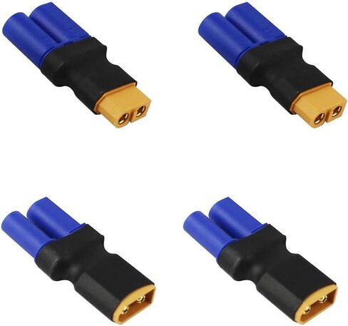Nobranded 4 قطعة XT60 إلى EC5 ذكر شاحن أنثي ، XT60 إلى ذكر أنثى EC5 موصل محول لا أسلاك RC يبو البطارية موصلات in Kuwait