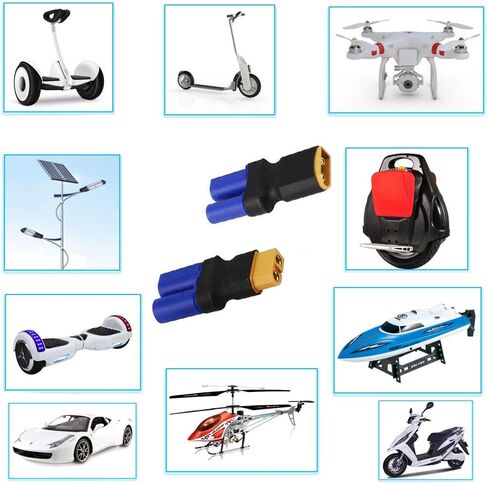 Nobranded 4 قطعة XT60 إلى EC5 ذكر شاحن أنثي ، XT60 إلى ذكر أنثى EC5 موصل محول لا أسلاك RC يبو البطارية موصلات in Kuwait