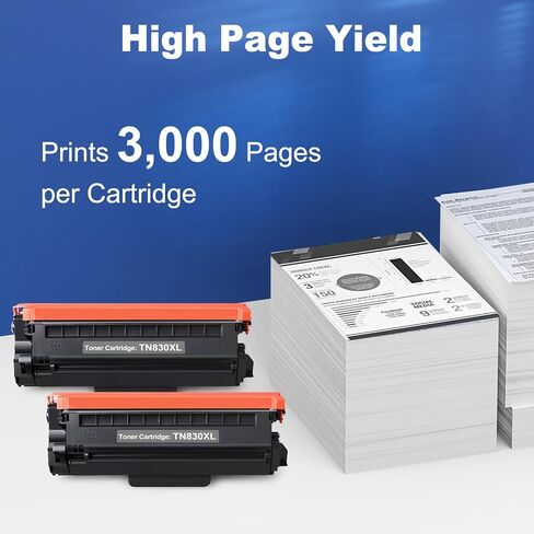 TN830XL Black Toner Cartridge Ink for HL-L2460DW Printer Replacement for Brother TN830 XL TN830 TN-830 Toner Set for DCP-L2640DW HL-L2460DWXL HL-L2405W MFC-L2820DW MFC-L2820DWXL, 2PK (with Chip) in Saudi Arabia