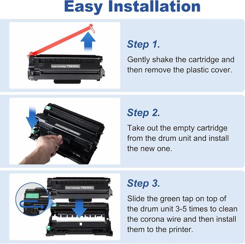 TN830XL Black Toner Cartridge Ink for HL-L2460DW Printer Replacement for Brother TN830 XL TN830 TN-830 Toner Set for DCP-L2640DW HL-L2460DWXL HL-L2405W MFC-L2820DW MFC-L2820DWXL, 2PK (with Chip) in Saudi Arabia