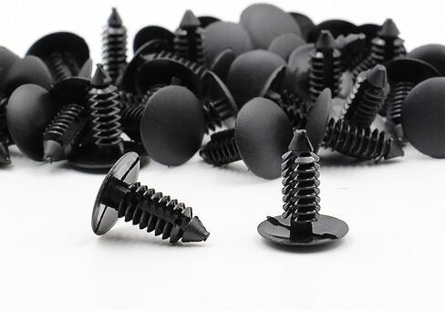 MANSHU 200 Pcs Black Plastic Push Clip Fasteners, 7mm Hole Size, Universal Automotive Body Clips in Saudi Arabia
