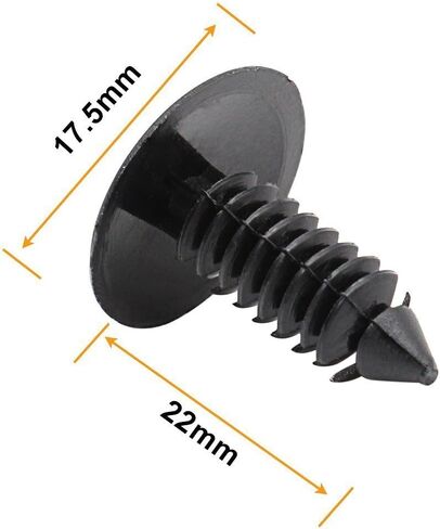 MANSHU 200 Pcs Black Plastic Push Clip Fasteners, 7mm Hole Size, Universal Automotive Body Clips in Saudi Arabia