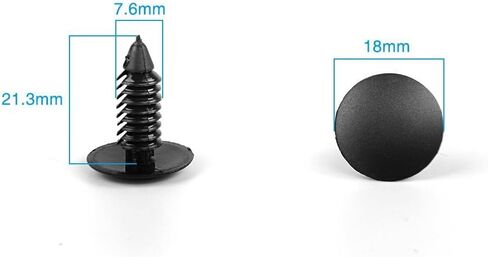 MANSHU 200 Pcs Black Plastic Push Clip Fasteners, 7mm Hole Size, Universal Automotive Body Clips in Saudi Arabia