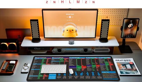 Lightroom‌ Photoshop Shortcut Key XXL Mouse pad MacOS Windows Windows Cheat Sheet Small Desk mat Featuring a Stitched Edge Anti Slip Rubber Base, Suitable for Studying and Working on laptops in Kuwait