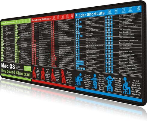 Lightroom‌ Photoshop Shortcut Key XXL Mouse pad MacOS Windows Windows Cheat Sheet Small Desk mat Featuring a Stitched Edge Anti Slip Rubber Base, Suitable for Studying and Working on laptops in Kuwait