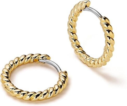 Ana Luisa Huggie Hoops - 14K Gold Dipped Minimal & Dainty Gold Huggie Hoops - Medium and Mini Sizes - Hypoallergenic, Water-Resistant & Tarnish-Free Earrings - Perfect Everyday Hoops (Medium - Gold) in Kuwait
