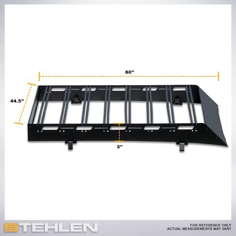Stehlen 642167830719 60 x 45 Inch Roof Rack Basket Compatible with 2022-2026 Frontier Crew Cab Black Modular Window Frames Rooftop Basket with Wind Fairing - Black in Saudi Arabia