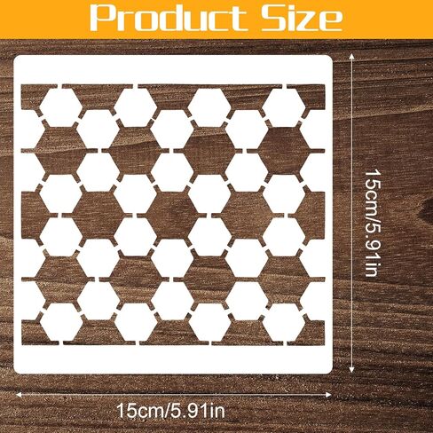 Molain 16 Pcs Geometric Stencils, Reusable Texture Painting Stencils for Crafts, Layering Templates for Wood, Wall, Furniture, Fabric, Canvas Decor in Kuwait