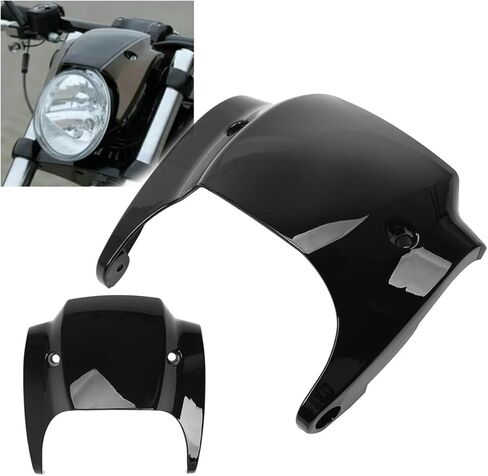 غطاء أمامي للدراجة النارية يناسب 2002 2003 2004 2005 2006 2007 2008 2009 2010 2011 Harley V-Rod Night Rod لامع أسود in Kuwait
