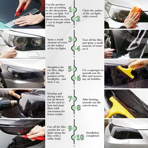 QianBao 16 Inch x 60 Inch Headlight Taillight Fog Lights Vinyl Tint Film Self-Adhesive Car Light Protective Vinyl Film Sticker Cover Pink in Kuwait