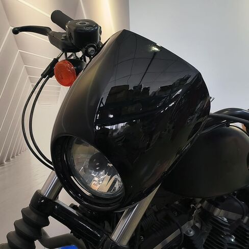 غطاء هدية أمامي لامع أسود أمامي شوكة جبل للمصابيح الأمامية قناع مناسب لدراجة Harley Sportster XL883 XL1200 Dyna in Kuwait