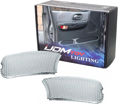 مجموعة iJDMTOY من لوحات عدسات غطاء أمامي لمصباح جانبي شفاف LH/RH متوافقة فقط مع Ford 1997-2003 F150, 1997-1999 F250 in Kuwait
