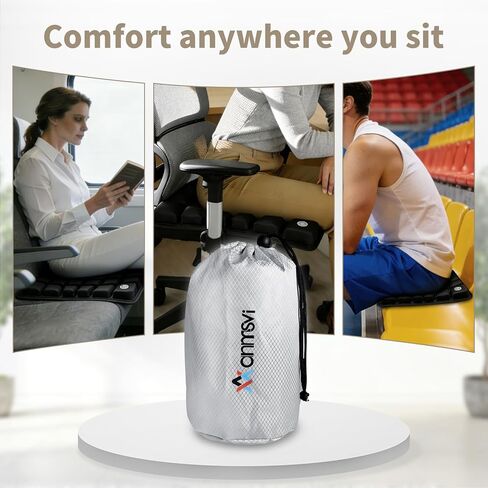 Everywhere Comfort Seat Cushion with Built-in Pump - Lightweight Foldable Air Cushion for Stadium, Travel, Office & Outdoor Seating - Ergonomic Pressure Relief Pad, 0.8 lb in Saudi Arabia