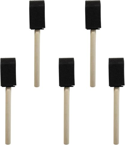 4 Pack 4 Sizes Paint Brushes, Black Sponge Paint Brush with Wooden Handle for Smooth Painting, Staining, Varnishing, DIY Crafts on Wood, Metal & Furniture in Saudi Arabia
