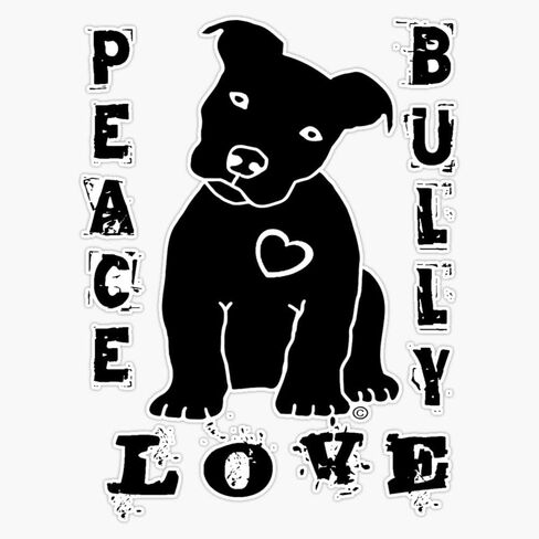MAGNET Peace Love Bully - Pit Bull ملصق مغناطيسي من الفينيل مضاد للمياه ملصق مغناطيسي للسيارة 5" in Kuwait
