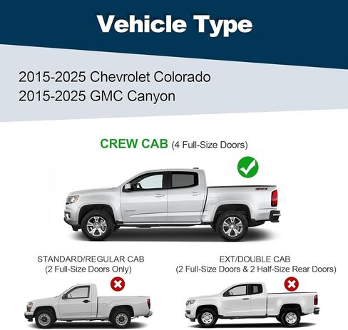 لوحات تشغيل Perfit Liner مقاس 6 بوصات متوافقة مع Crew Cab 2023-2026 Chevy Colorado/GMC Canyon (4 أبواب كاملة الحجم) محرك ألومنيوم أسود مسحوق Nerf قضبان جانبية (8 أقواس) in Kuwait