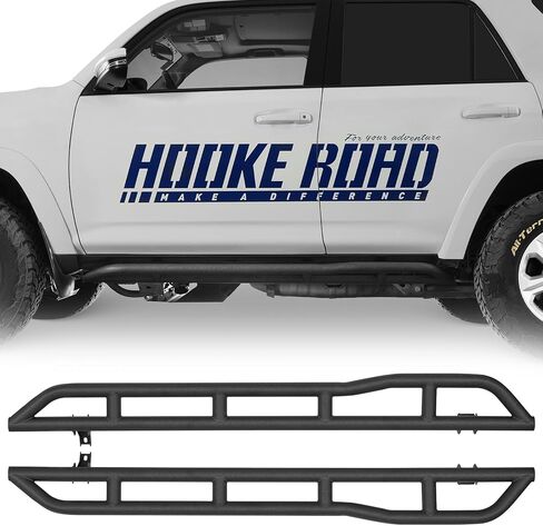 تصميم Hooke Road 4Runner Rock Sliders لـ 2010-2024 Toyota 4Runner الجيل الخامس (باستثناء Limited، Nightshade، TRD Sport & 10-13 SR5)، لوح الجري الأنبوبي Rocker Guard Nerf Bars in Kuwait