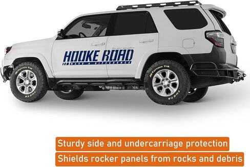 تصميم Hooke Road 4Runner Rock Sliders لـ 2010-2024 Toyota 4Runner الجيل الخامس (باستثناء Limited، Nightshade، TRD Sport & 10-13 SR5)، لوح الجري الأنبوبي Rocker Guard Nerf Bars in Kuwait