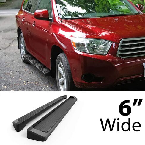 طراز لوحات الجري السوداء APS متوافق مع Toyota Highlander 2008-2013 (قضبان Nerf الجانبية والخطوات الجانبية) in Kuwait