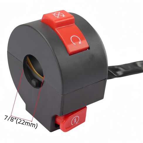 2 Function Left Starter Kill Switch 4-Wire Ignition Key Switch & A7TC Spark Plug Kit Fits 7/8" (22mm) Handlebars for 50cc 70cc 90cc 110cc 125cc ATV Quad Go Kart Dirt Bike TaoTao Coolster Sunl in Saudi Arabia