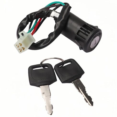 2 Function Left Starter Kill Switch 4-Wire Ignition Key Switch & A7TC Spark Plug Kit Fits 7/8" (22mm) Handlebars for 50cc 70cc 90cc 110cc 125cc ATV Quad Go Kart Dirt Bike TaoTao Coolster Sunl in Saudi Arabia