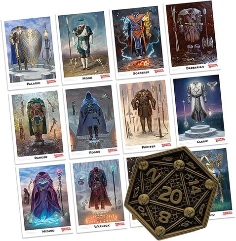 Dungeons & Dragons Class Cards and D20 Flip Coin in Saudi Arabia