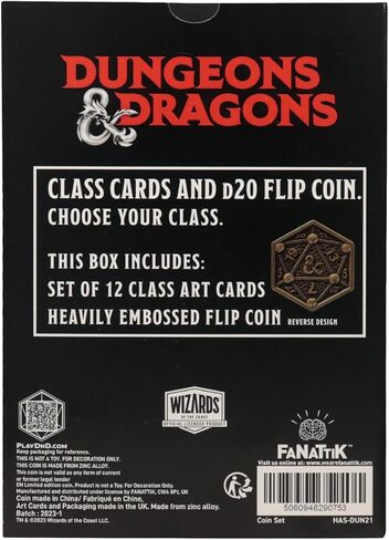 Dungeons & Dragons Class Cards and D20 Flip Coin in Saudi Arabia