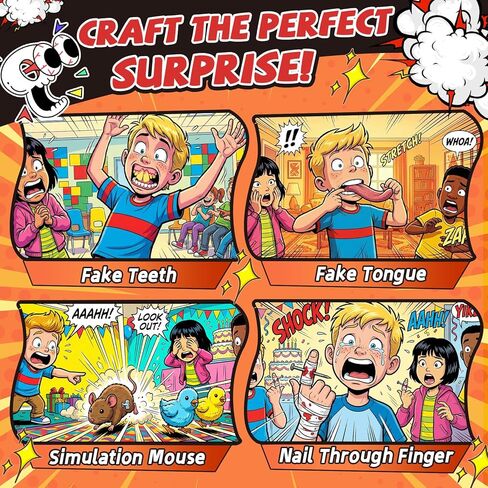 51PCS Prank Kit for Kids - Ultimate Practical Joke Toys Set - Prank Stuff for April Fools Day, Halloween, Christmas - Funny Gag Gifts Pack Box for Kids in Saudi Arabia