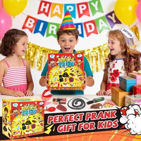 51PCS Prank Kit for Kids - Ultimate Practical Joke Toys Set - Prank Stuff for April Fools Day, Halloween, Christmas - Funny Gag Gifts Pack Box for Kids in Saudi Arabia