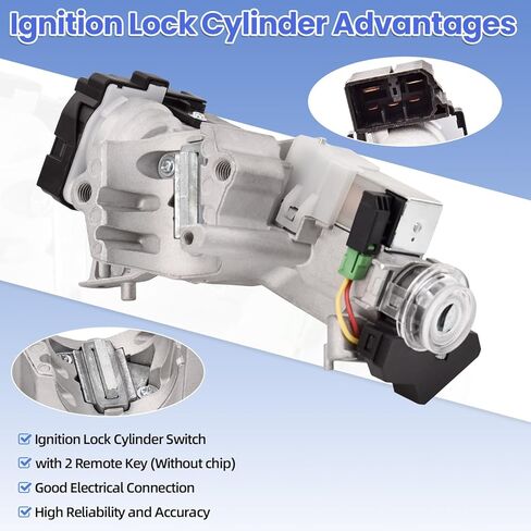 Ignition Switch Lock Cylinder Assembly with 2 Remote Key Compatible with Honda Accord 2013-2017 2.0L 2.4L 3.5L Replaces# 39730-T2A-A0 in Saudi Arabia