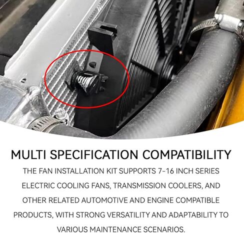 Radiator Fan Zip Ties Electric Automotive Fan Mounting Kit Cooler Tie Down Kit, Electric Cooler Radiator Fans Cooling Fans Transmission Mount Hold Down Clip for Universal Car SUV Truck Vehicle in Kuwait