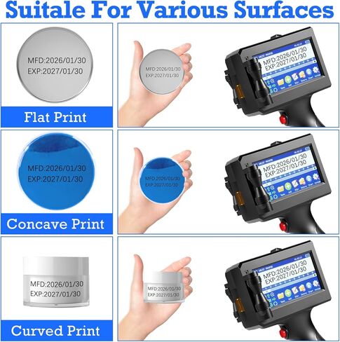 Handheld Inkjet Printer & Coding Machine, WUOYJET TIJ770 Portable Inkjet Printer Gun with 42ml Quick-Dry Ink Date/Batch/QR Code/Barcode/Image Printing in Kuwait